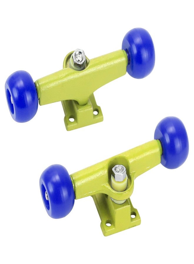 DisplayMore 19PCS Fingerboard Skateboard Bearing Wheels Tool Set, Yellow Trucks & Blue Spherical Fingerboard Bearing Wheels & Nuts & Screw & Screwdriver - Image 5